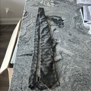 Gray Striped Silk Necktie